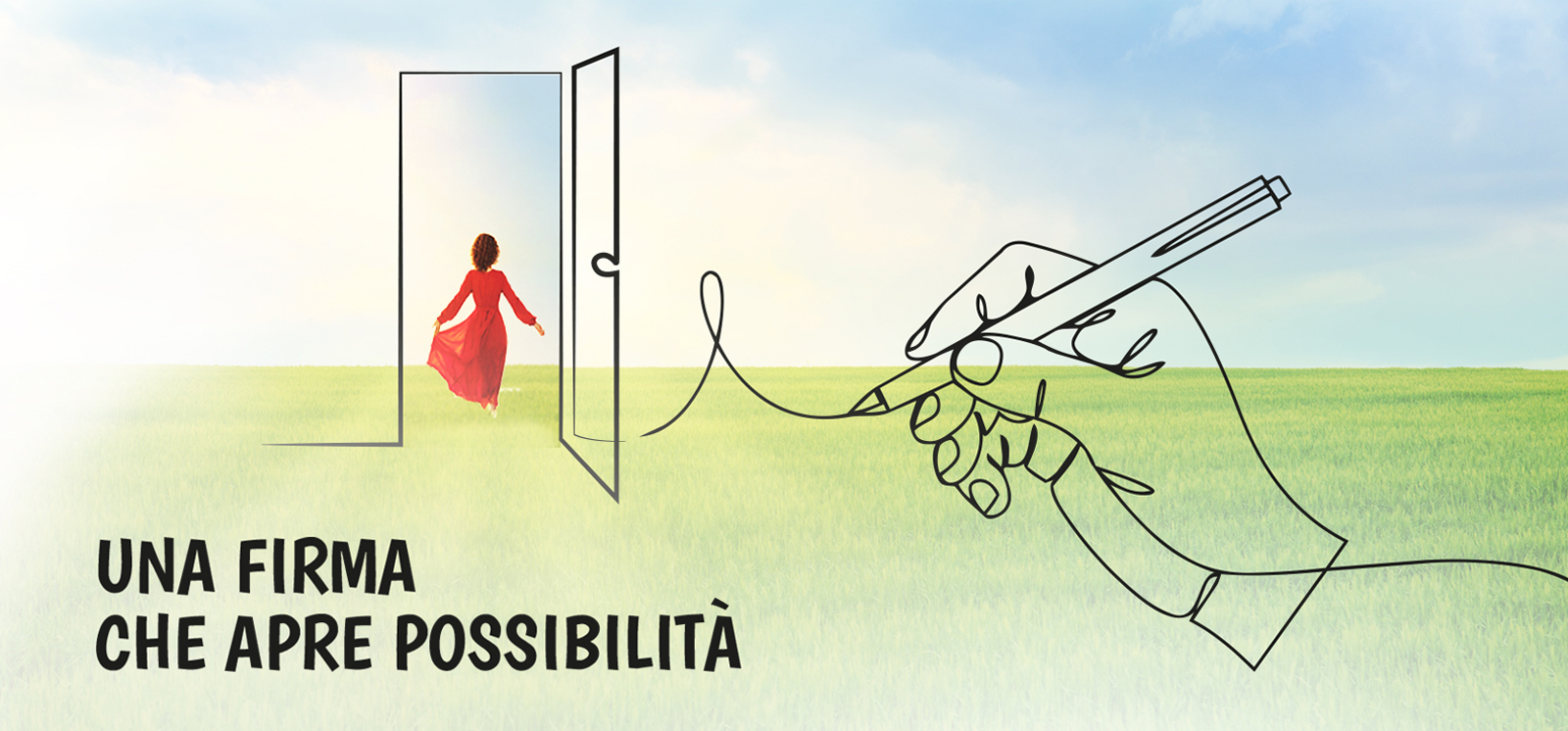 5x1000 a Fondazione Marcegaglia - mano che firma e apre porta