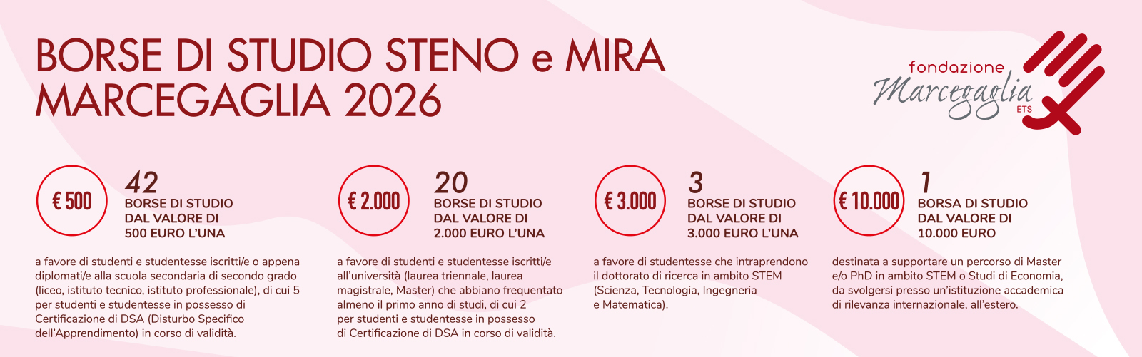 Borsa di studio Marcegaglia 2026 - dettagli